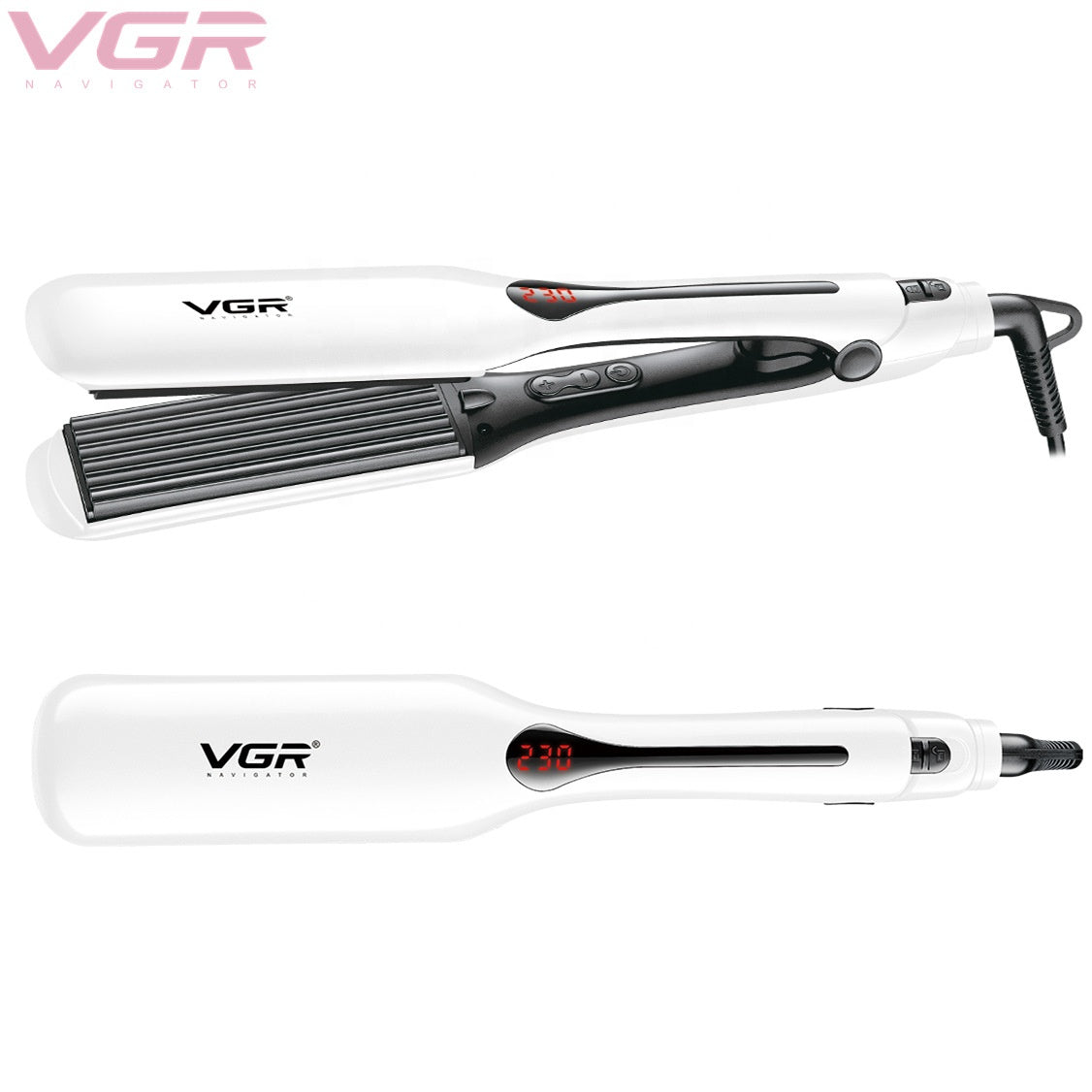 VGR Professional Ceramic Coated Plate LCD Display Hair Straightener V557