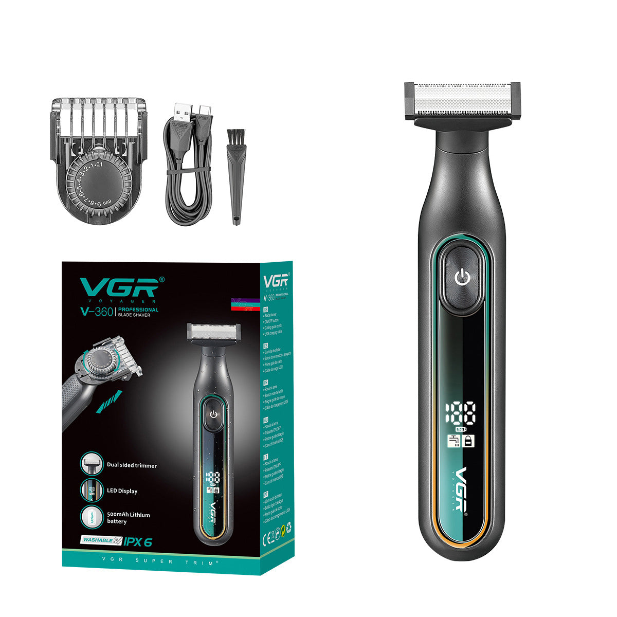 VGR IPX7 Electric One Blade Shaver V‑360