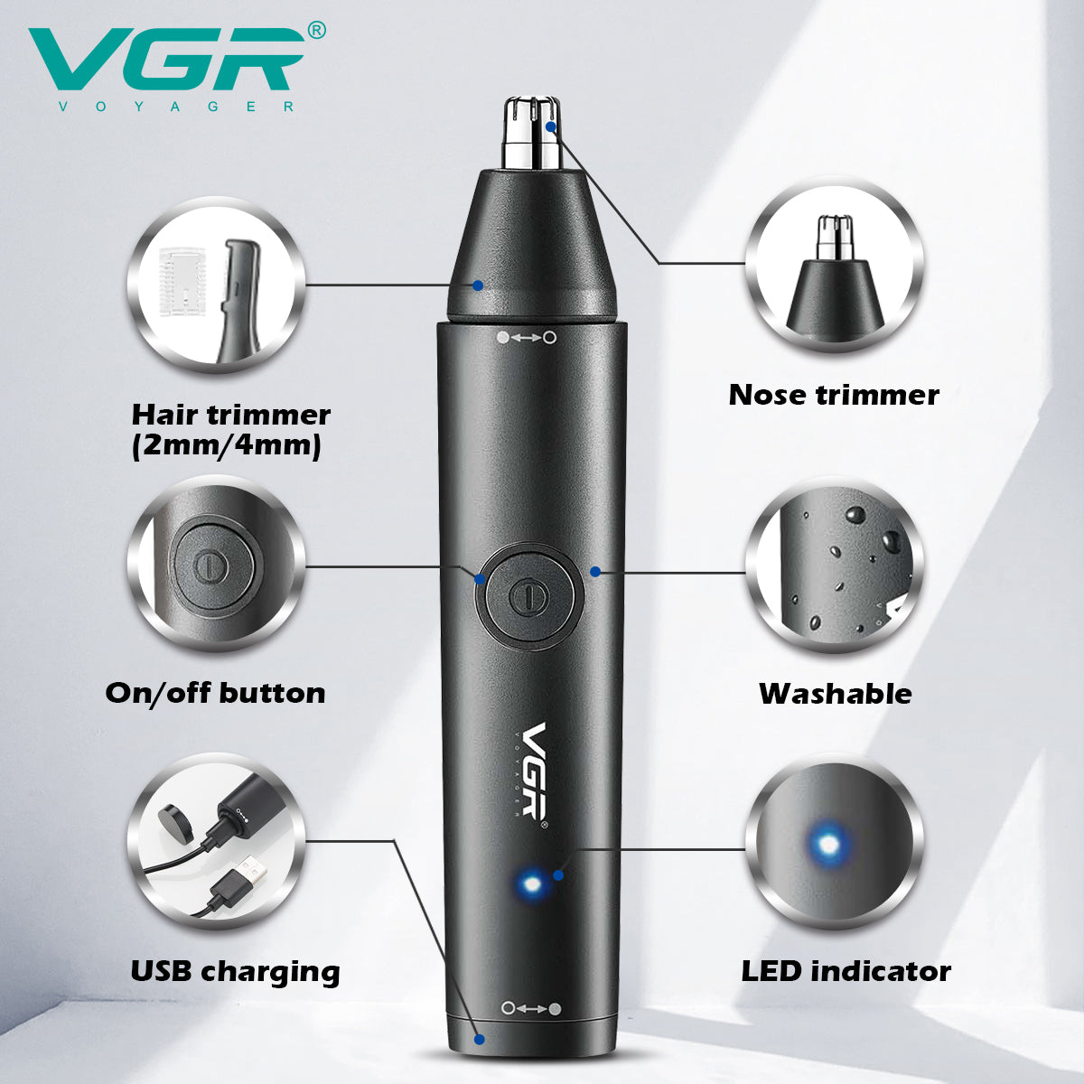 VGR designed 2‑in‑1 grooming tool V-613