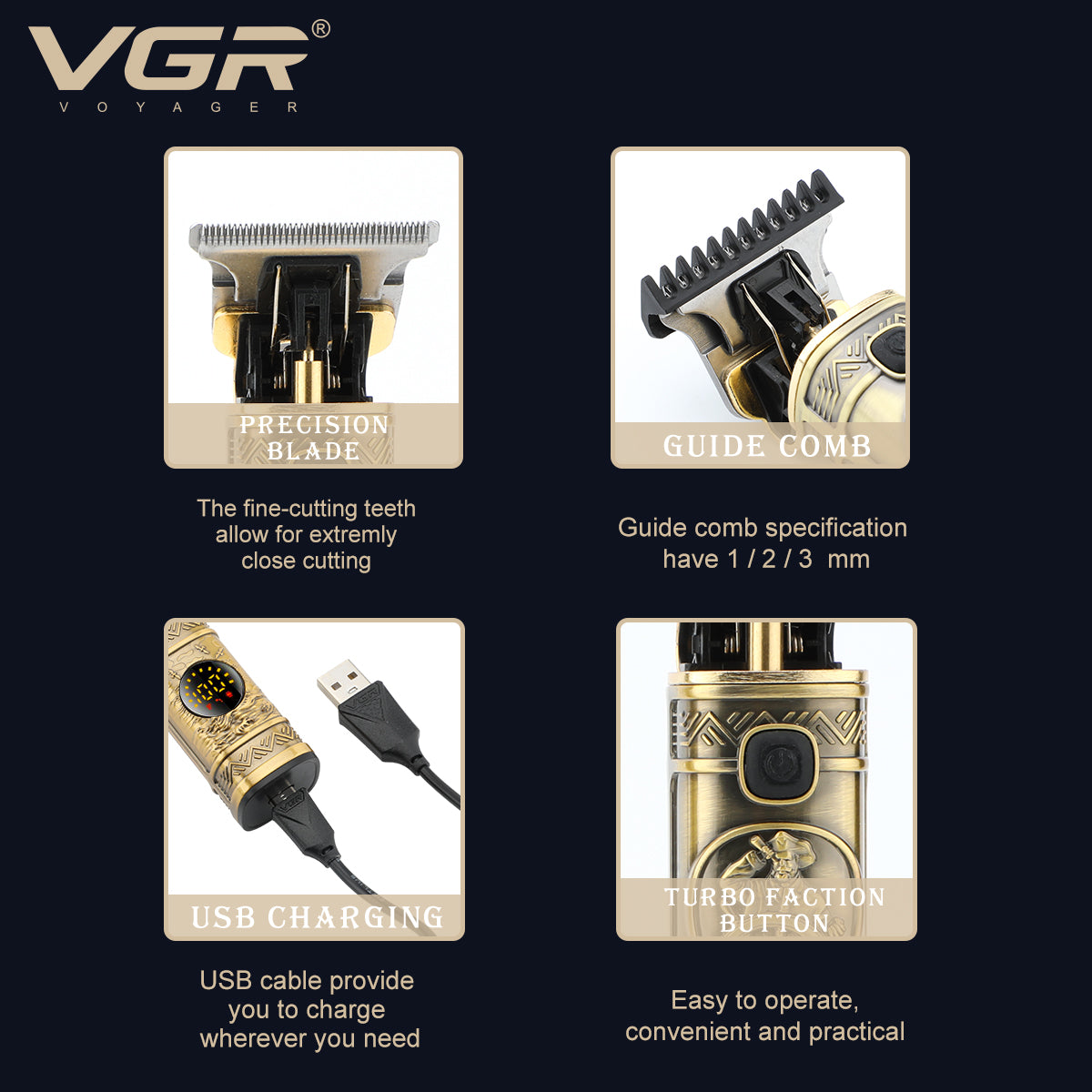 VGR hair cutting machine and beard trimmer V-097