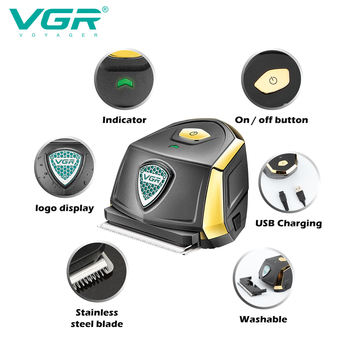 VGR head shaver and hair cutting machine V‑910
