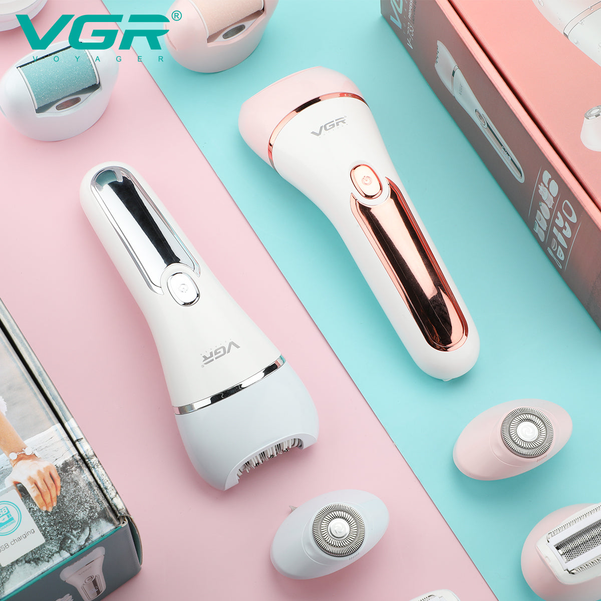 VGR multi‑functional grooming and hair removal kit V-733