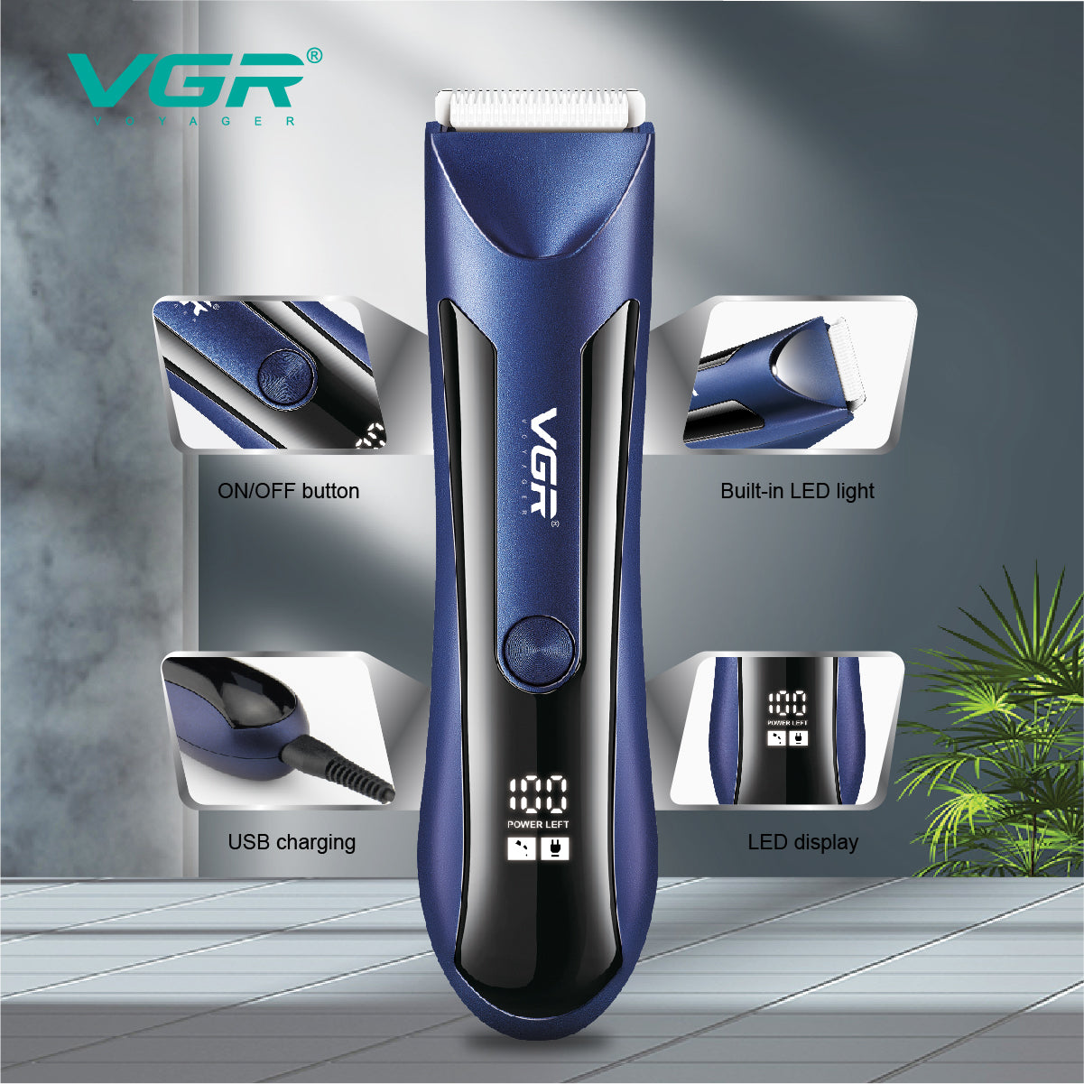 VGR body hair trimmer and clipper V-951