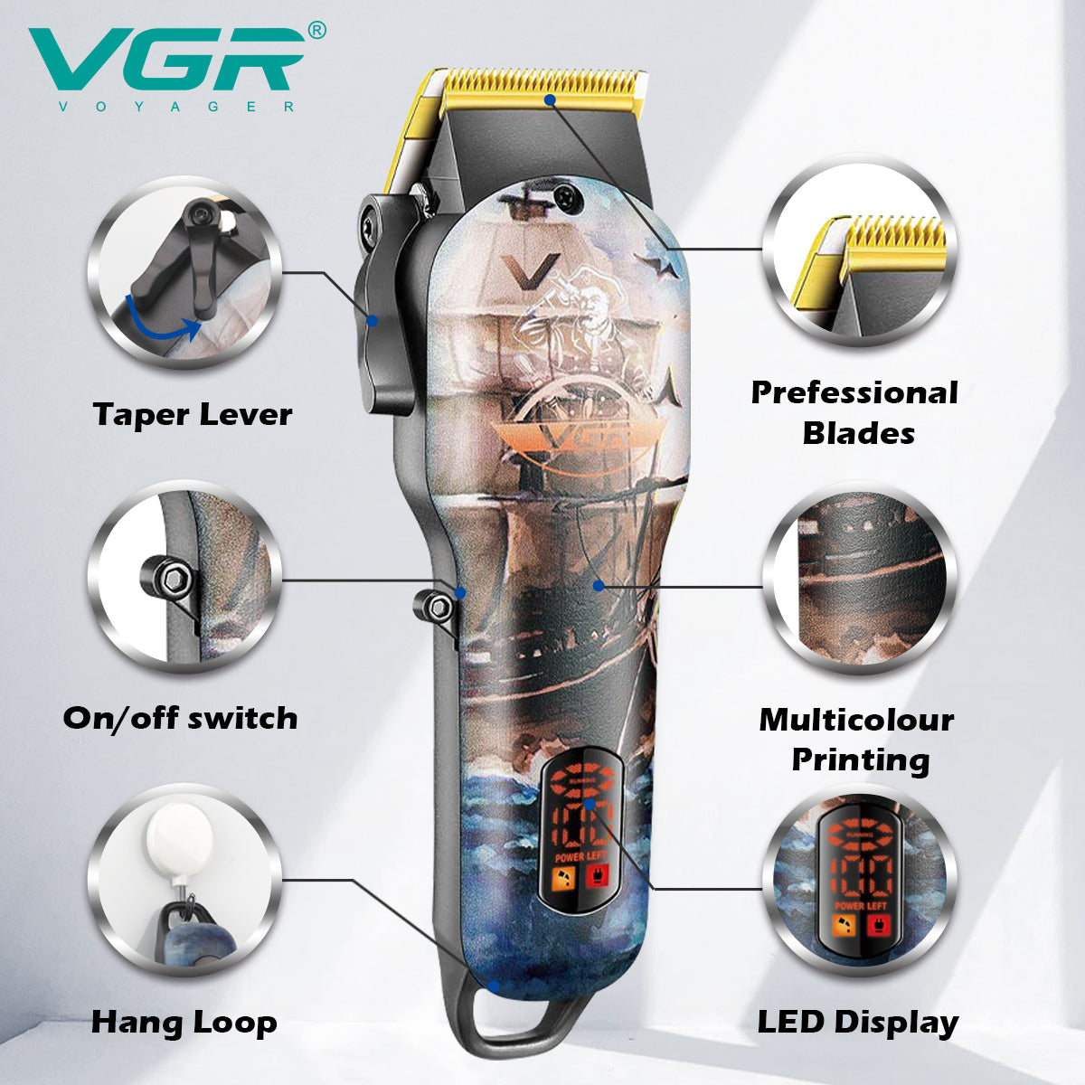 VGR hair cutting machine and electric trimmer V-689