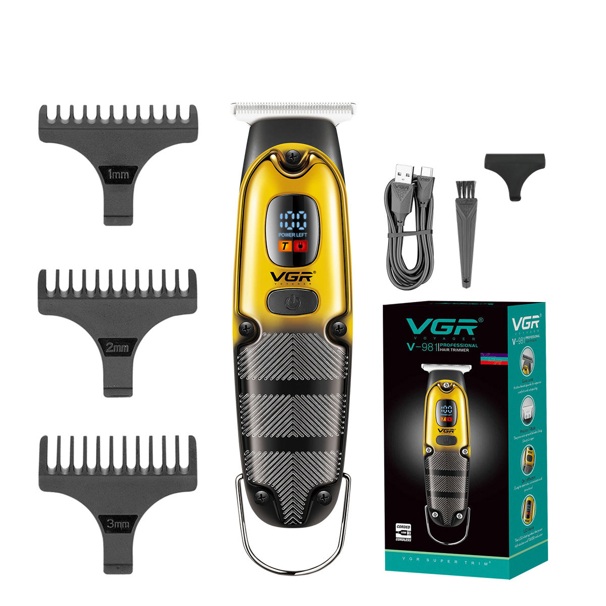 VGR hair clipper and beard trimmer V‑981