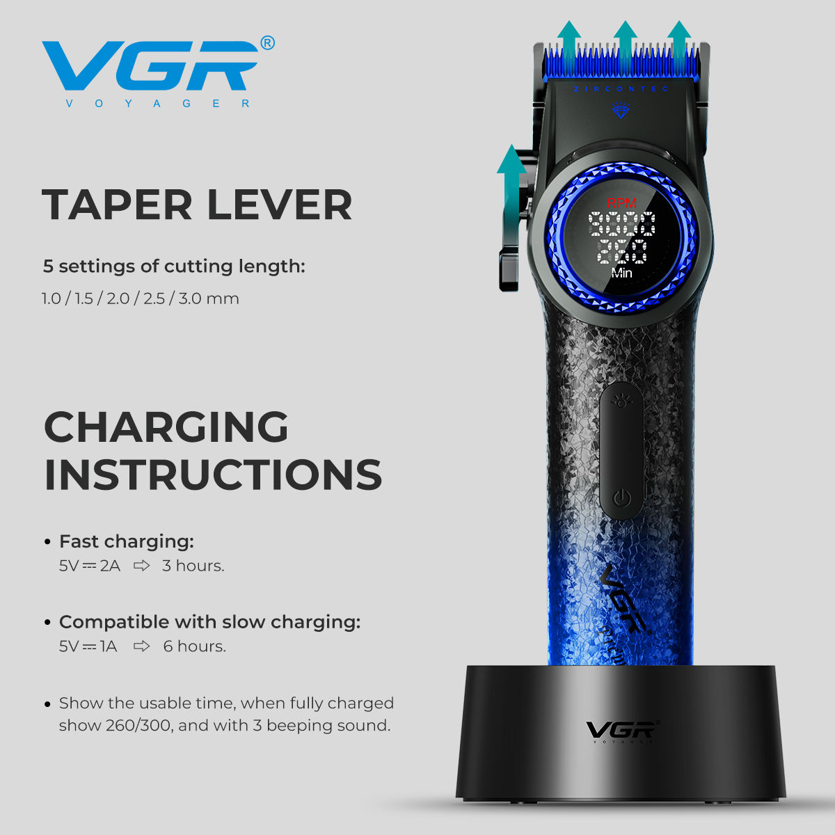 VGR professional hair cutting machine and trimmer V‑001