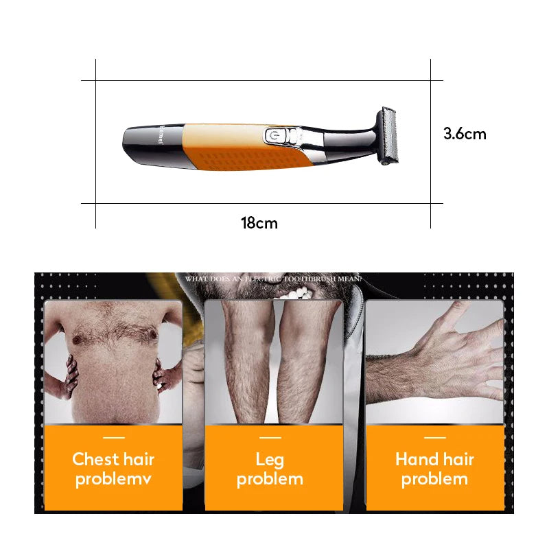 Kemei Waterproof 3‑in‑1 Electric Shaver Beard & Eyebrow Trimmer KM‑1910