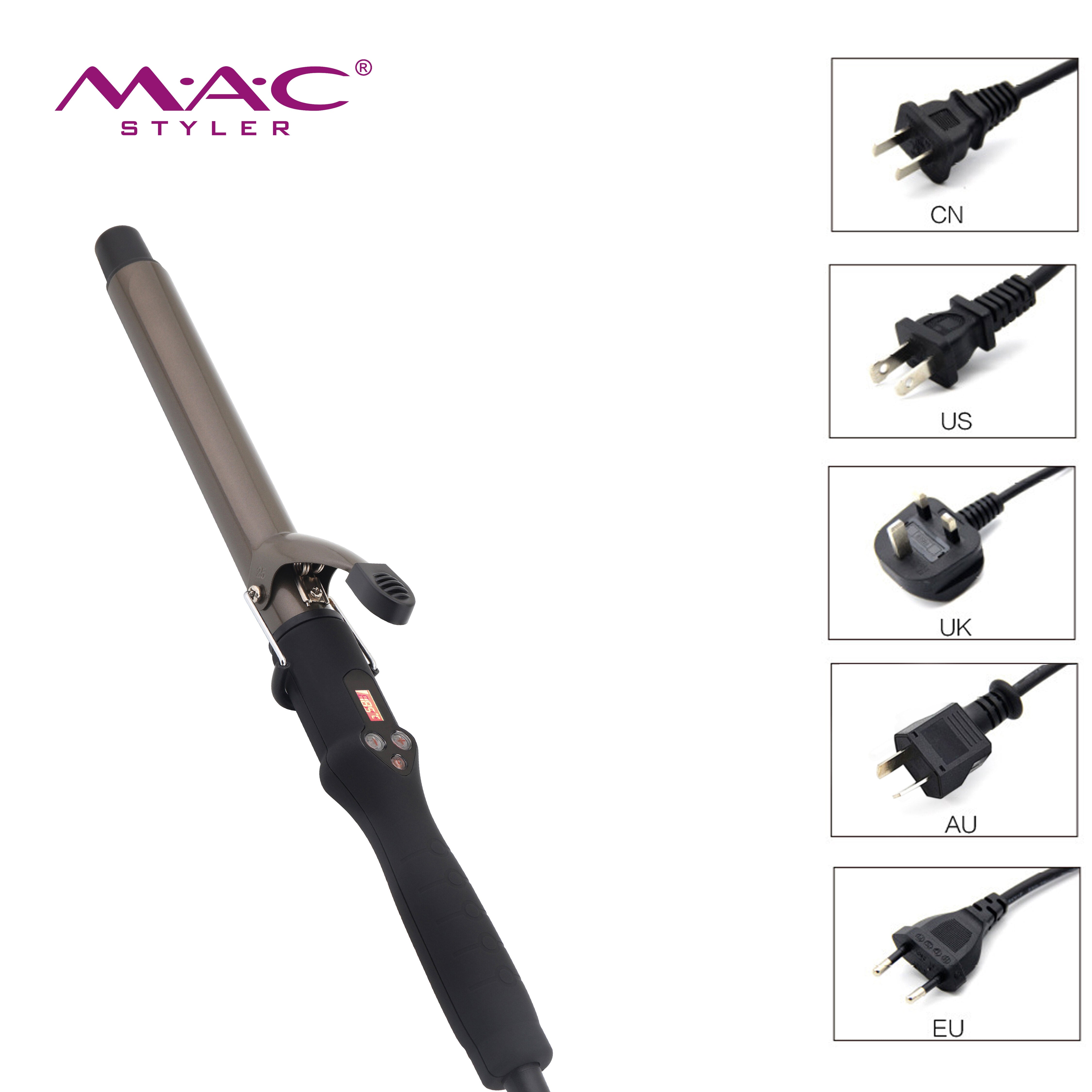 MAC Styler Professional Pro Soft LCD Hair Curler Tipple Protection MC-3329