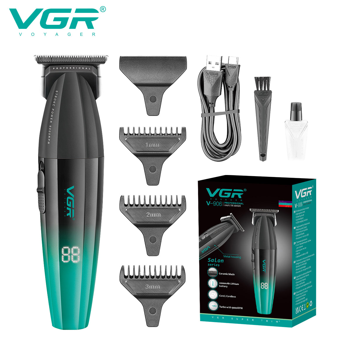 VGR cordless hair cutting machine and beard trimmer V-906
