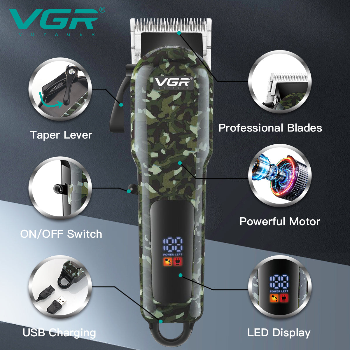 VGR hair cutting machine and beard trimmer V-665