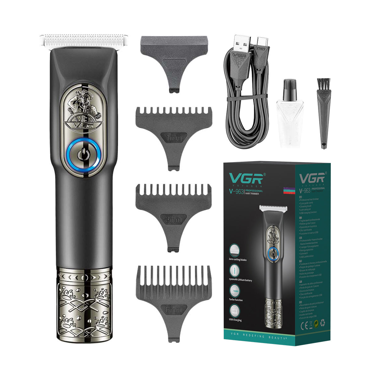 VGR cordless hair clipper and trimmer V-963