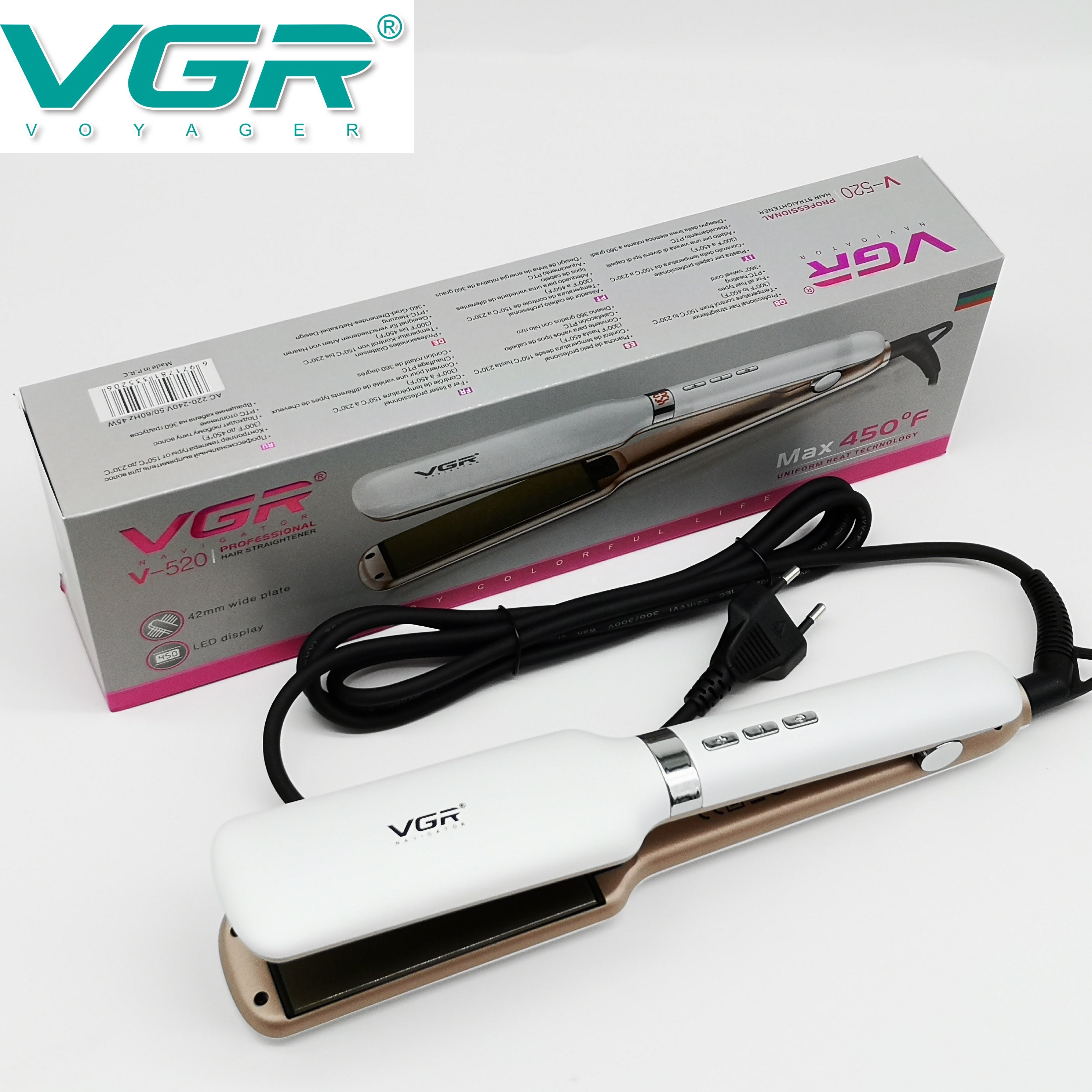 VGR With LCD Display Hair Straightener VGR V-520