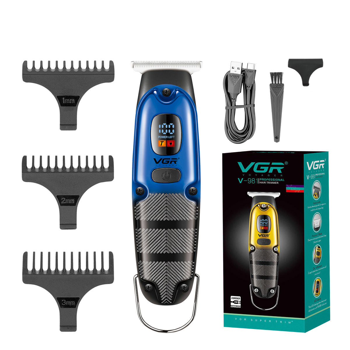 VGR hair clipper and beard trimmer V‑981