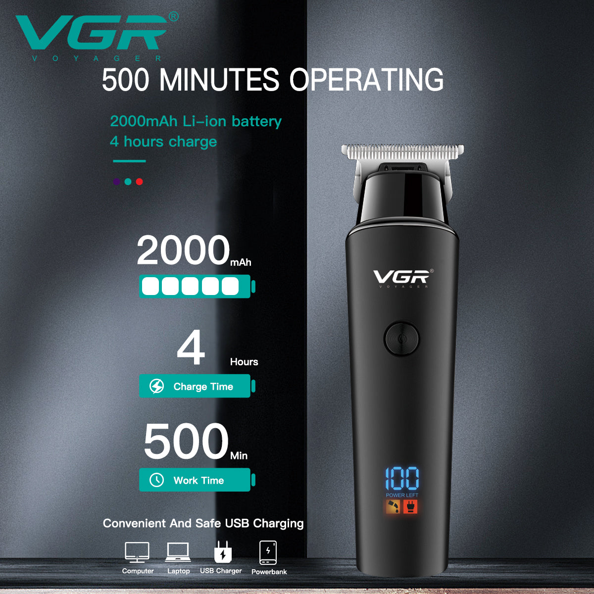 VGR grade hair trimmer and clipper V-937