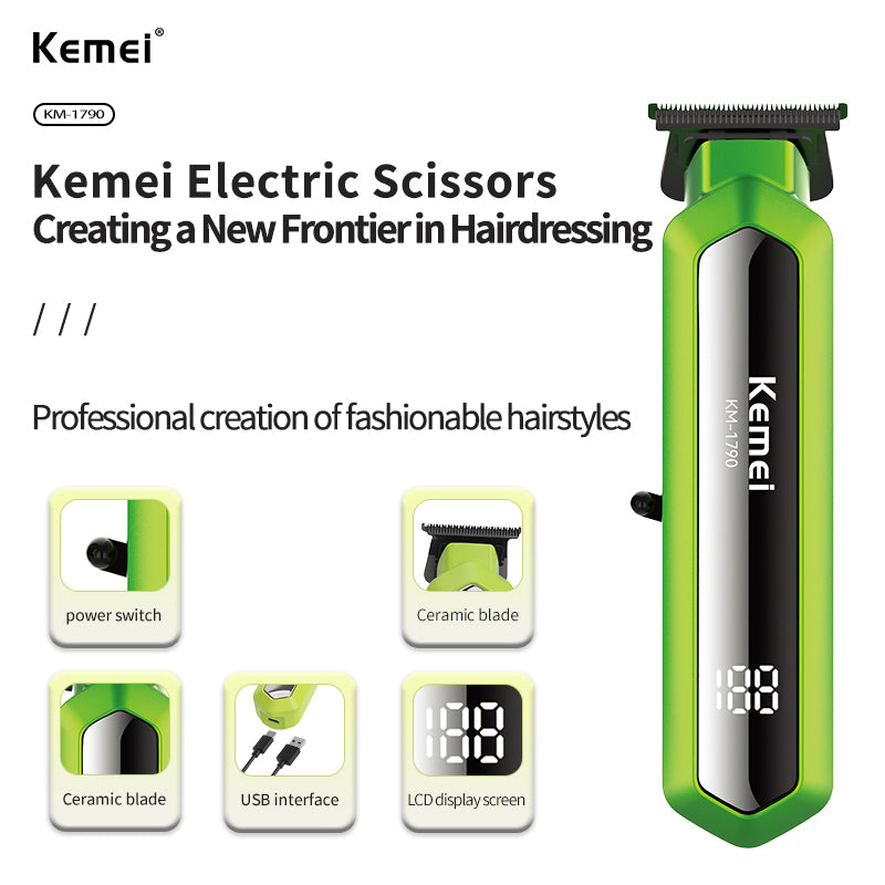Kemei Hair Clipper LCD Display KM‑1790