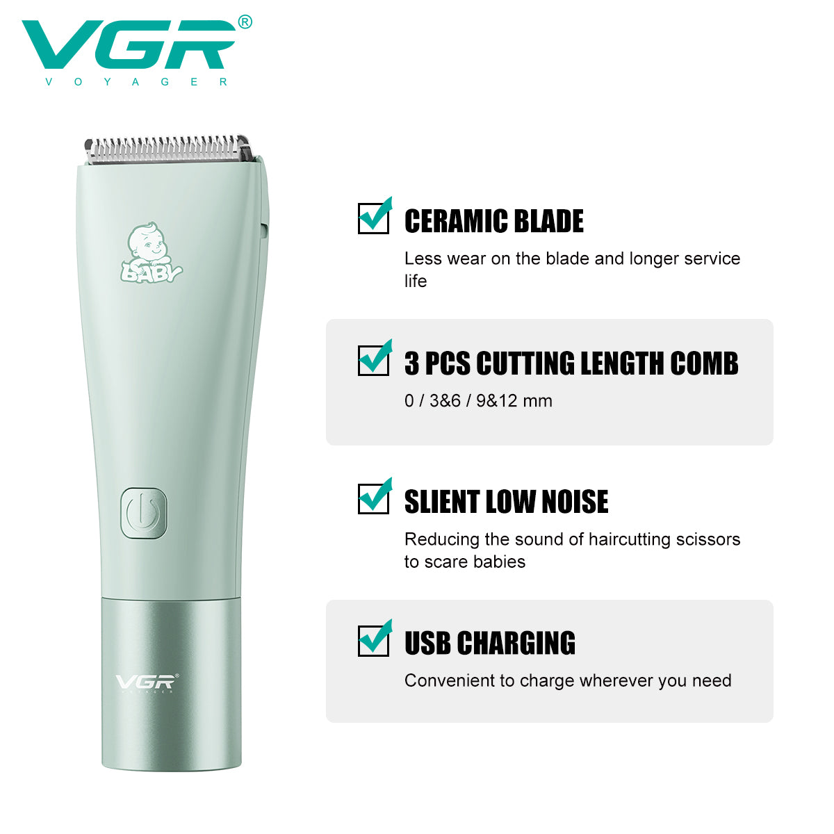 VGR specialized baby and kids’ hair clipper V-153