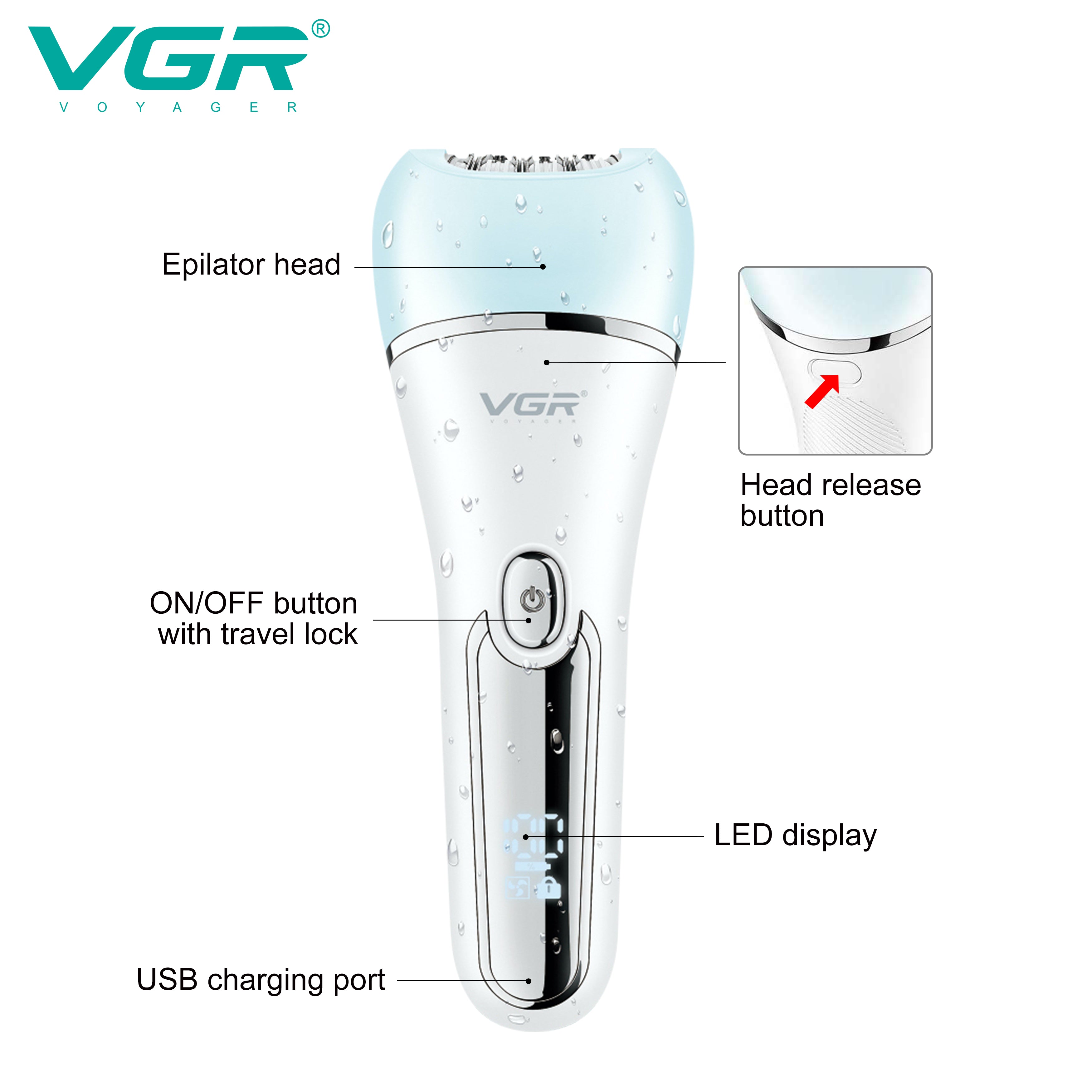 VGR multi‑functional grooming and hair removal kit V-733