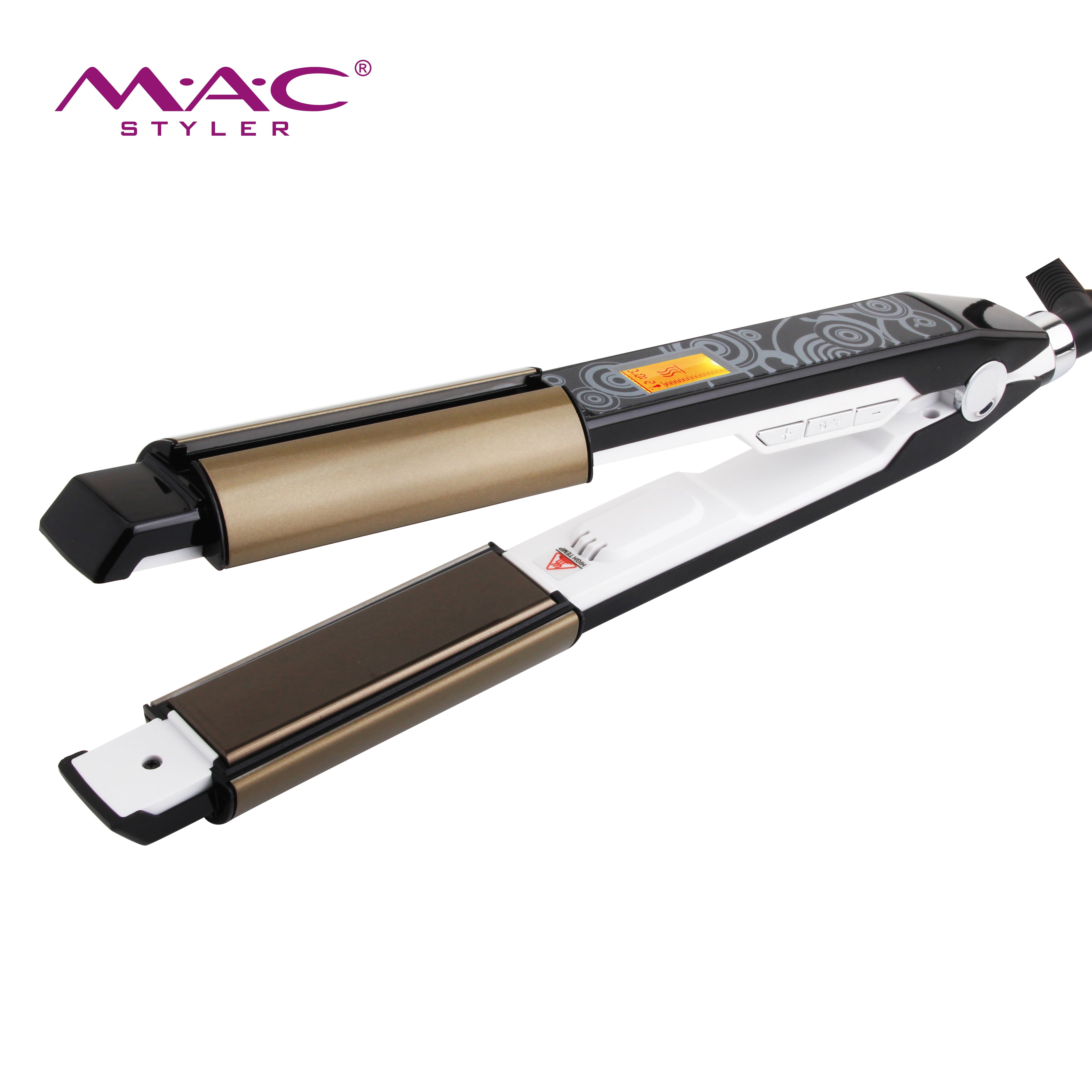 MAC Styler MC‑2026 Nano Black Ceramic 2‑in‑1 Hair Straightener & Curler LCD Display MC‑2026