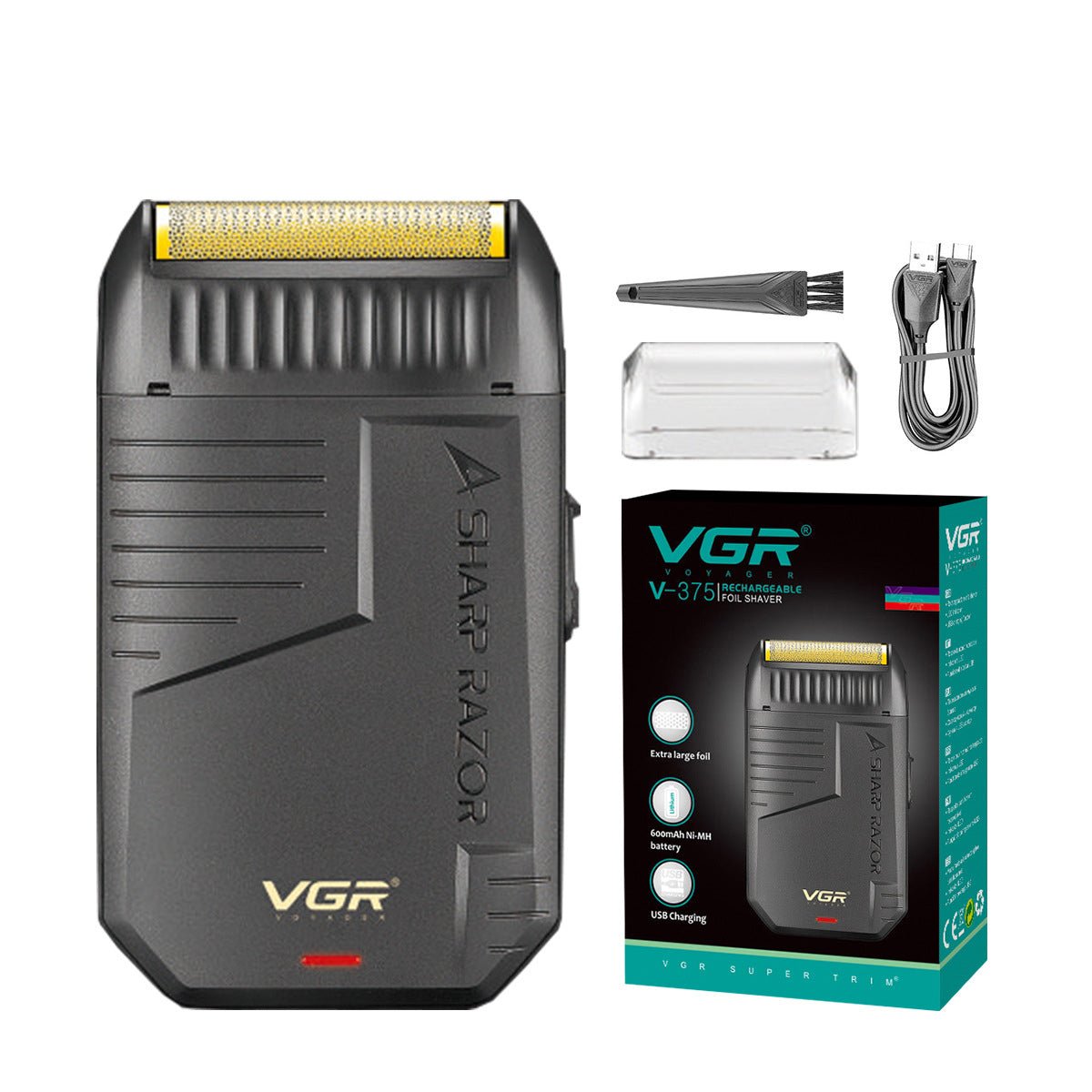 VGR dual foil electric shaver and beard trimmer V-353