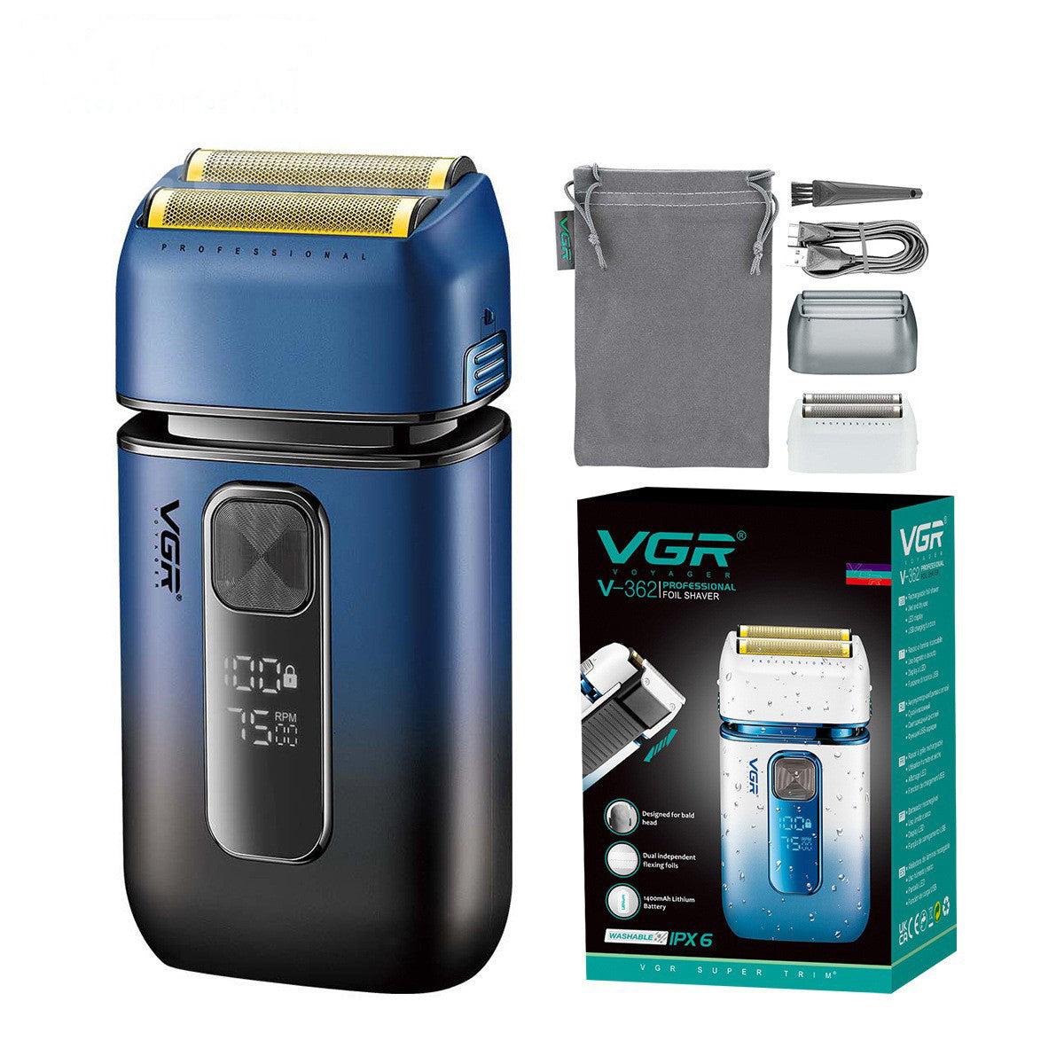 VGR rechargeable electric shaver V-362
