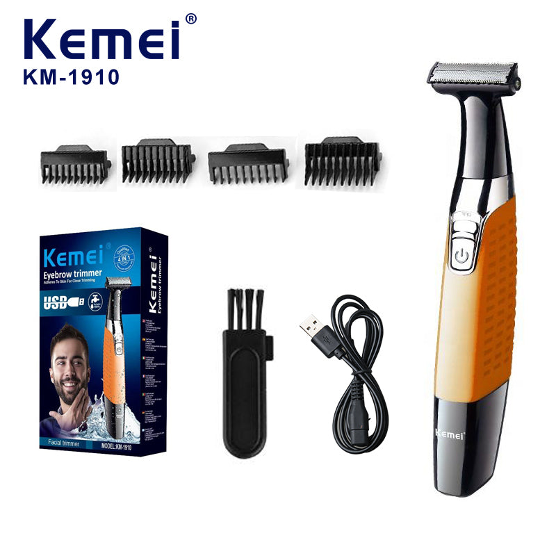 Kemei Waterproof 3‑in‑1 Electric Shaver Beard & Eyebrow Trimmer KM‑1910