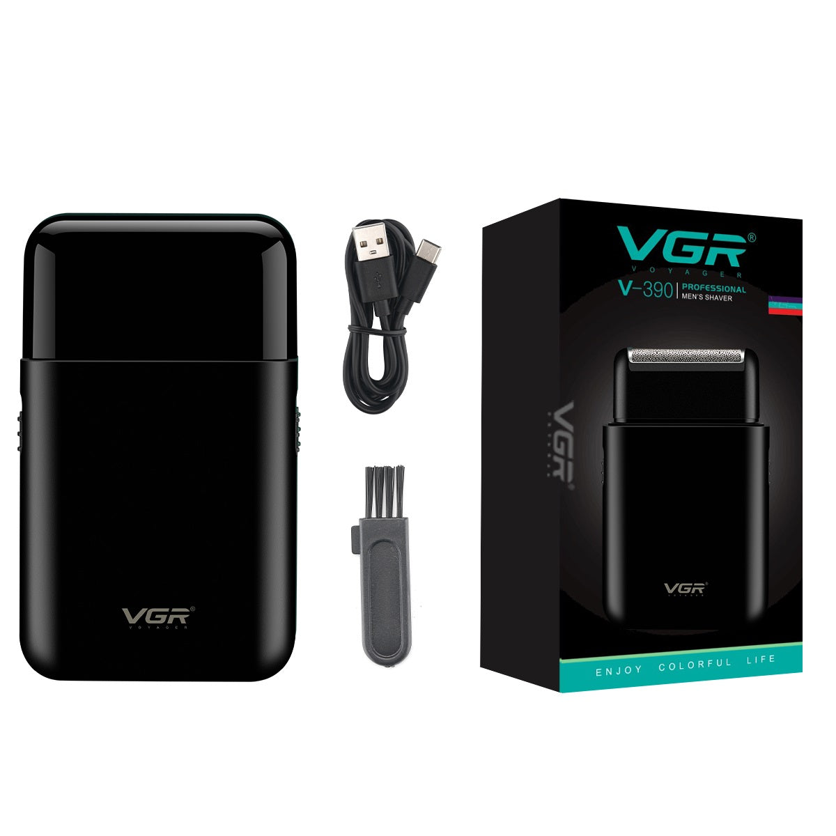 VGR compact, portable single‑blade electric shaver and beard trimmer V-390