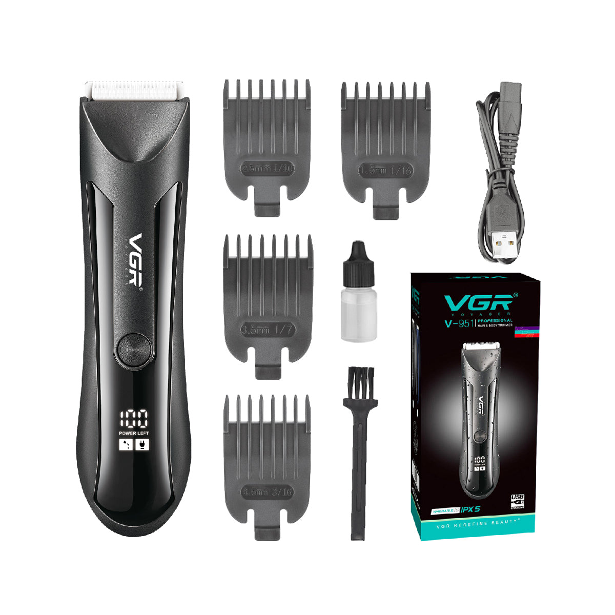 VGR body hair trimmer and clipper V-951