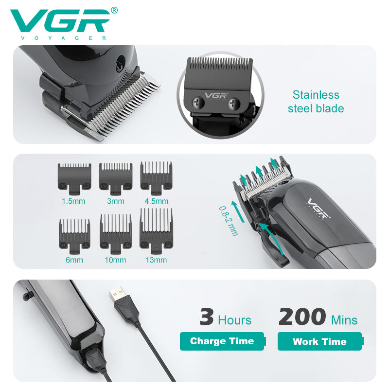 VGR cordless hair cutting machine and beard trimmer V-118