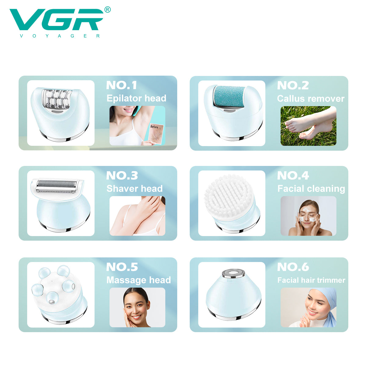 VGR multi‑functional grooming and hair removal kit V-733