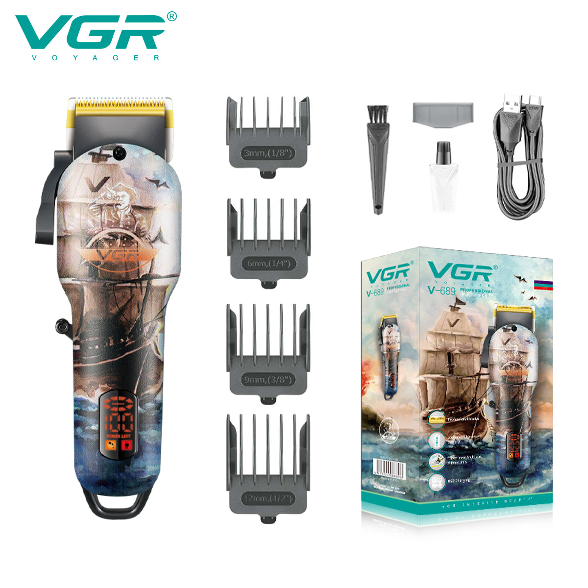 VGR hair cutting machine and electric trimmer V-689