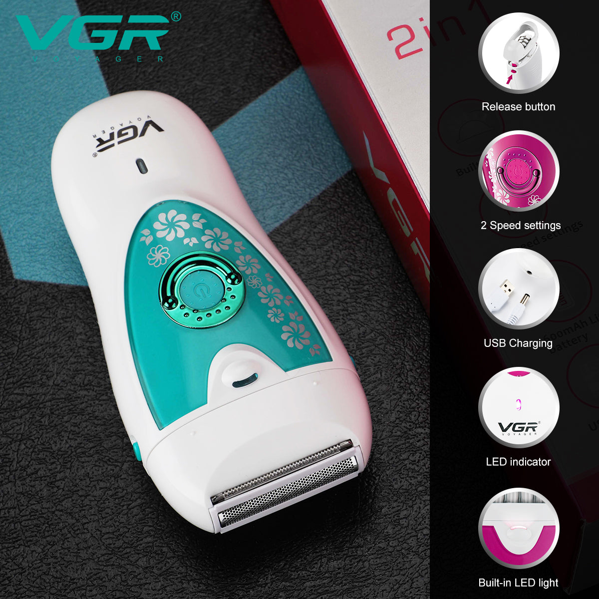 VGR rechargeable lady epilator V-722