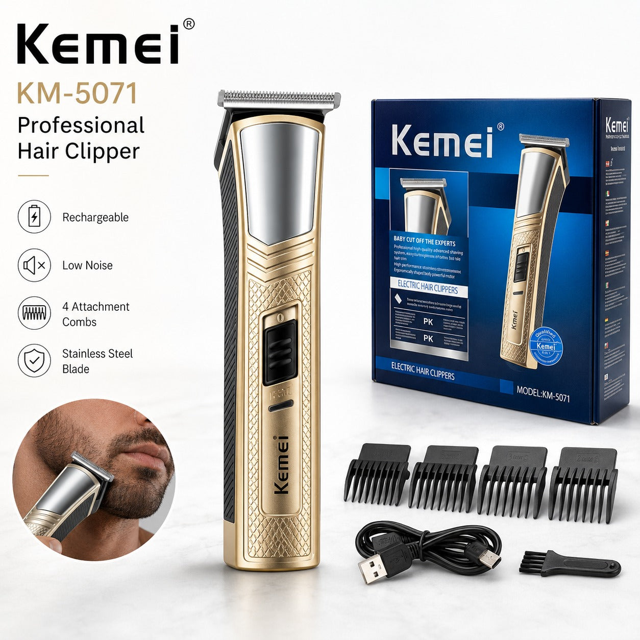 Kemei Cordless Hair Clipper KM-5071