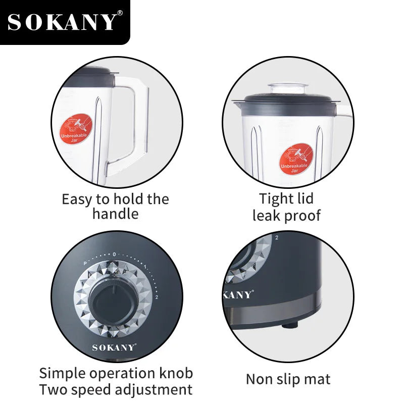 Sokany Mixer Blender with Unbreakable Jar and 1.5L Capacity SK-03019