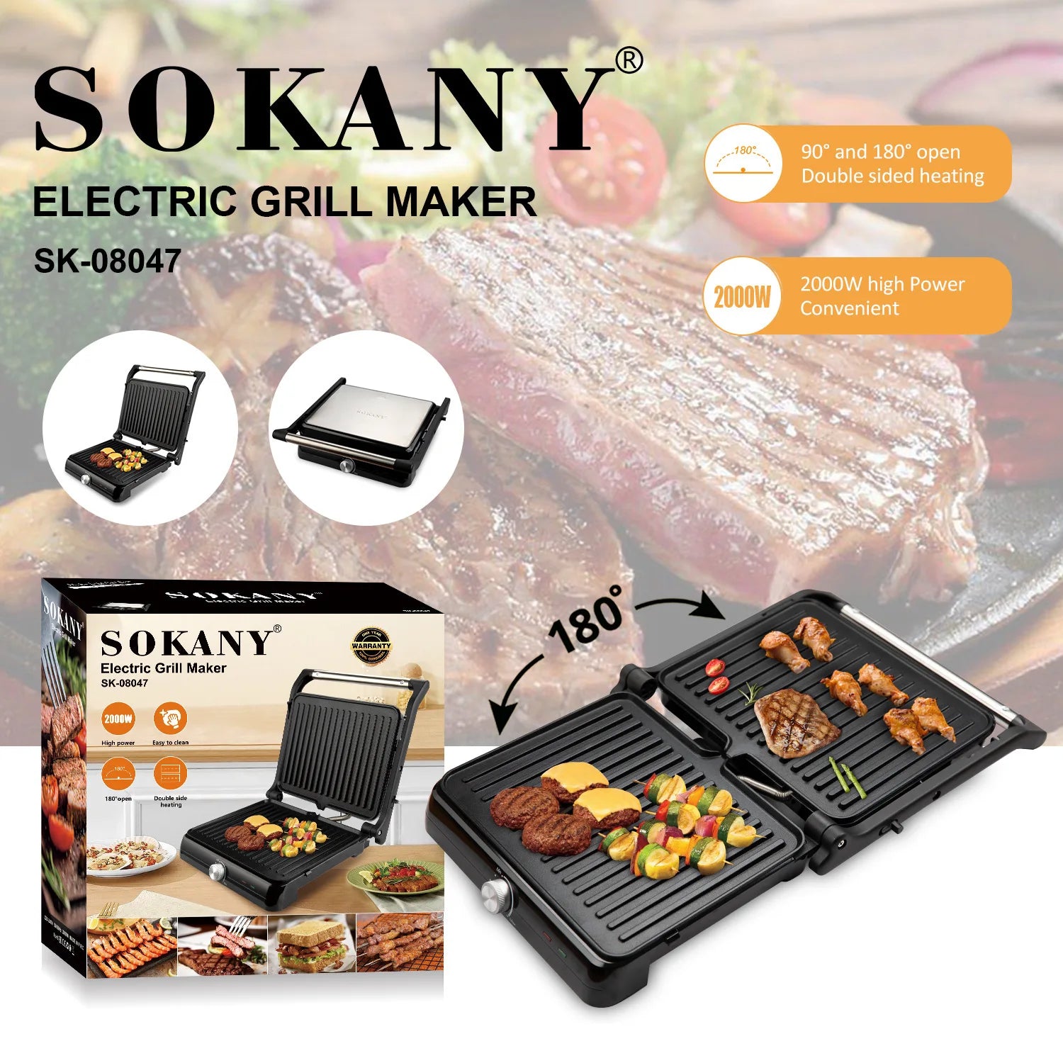 Sokany Electric Grill Maker SK‑08047